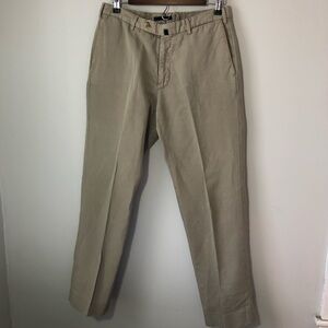 Incotex 1951 chinolino 32x30 mens linen cotton khaki pants casual beach travel